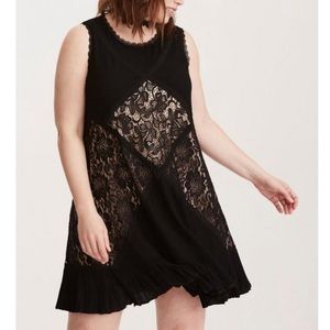 Torrid Mixed Fabric and Lace Trapez Dress